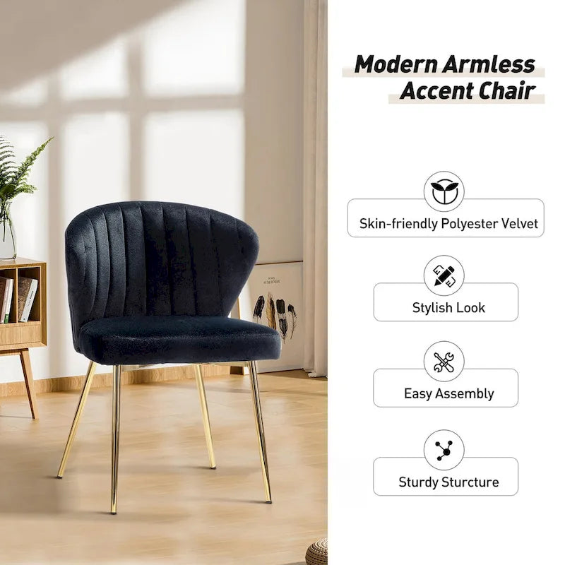 Chaise d'appoint Barbara avec piètement en métal (lot de 4) par HULALA HOME