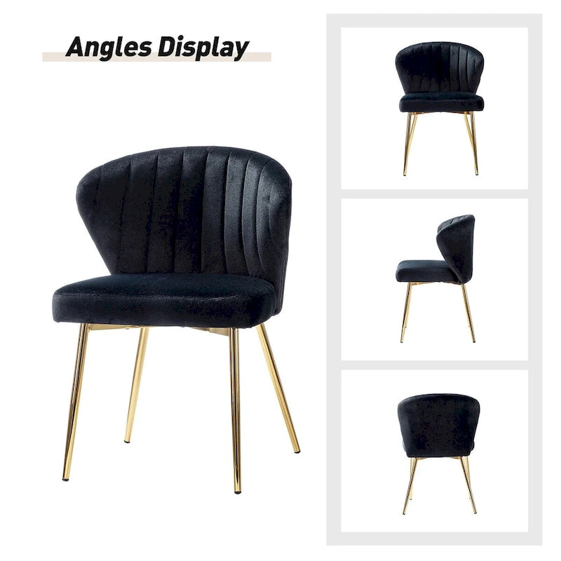 Chaise d'appoint Barbara avec piètement en métal (lot de 4) par HULALA HOME