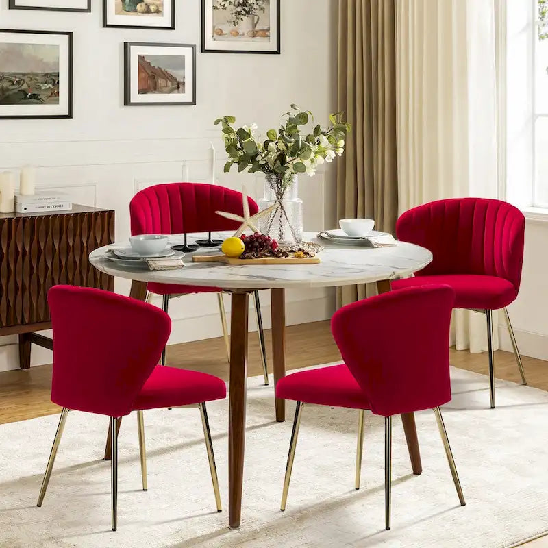 Chaise d'appoint Barbara avec piètement en métal (lot de 4) par HULALA HOME
