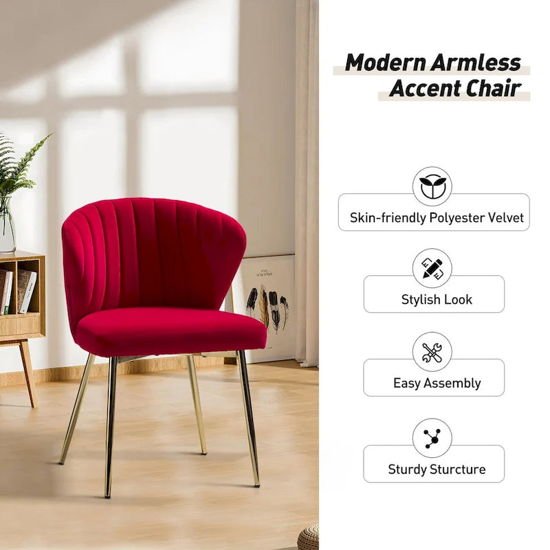Chaise d'appoint Barbara avec piètement en métal (lot de 4) par HULALA HOME