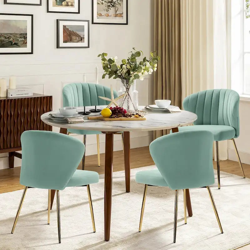 Chaise d'appoint Barbara avec piètement en métal (lot de 4) par HULALA HOME