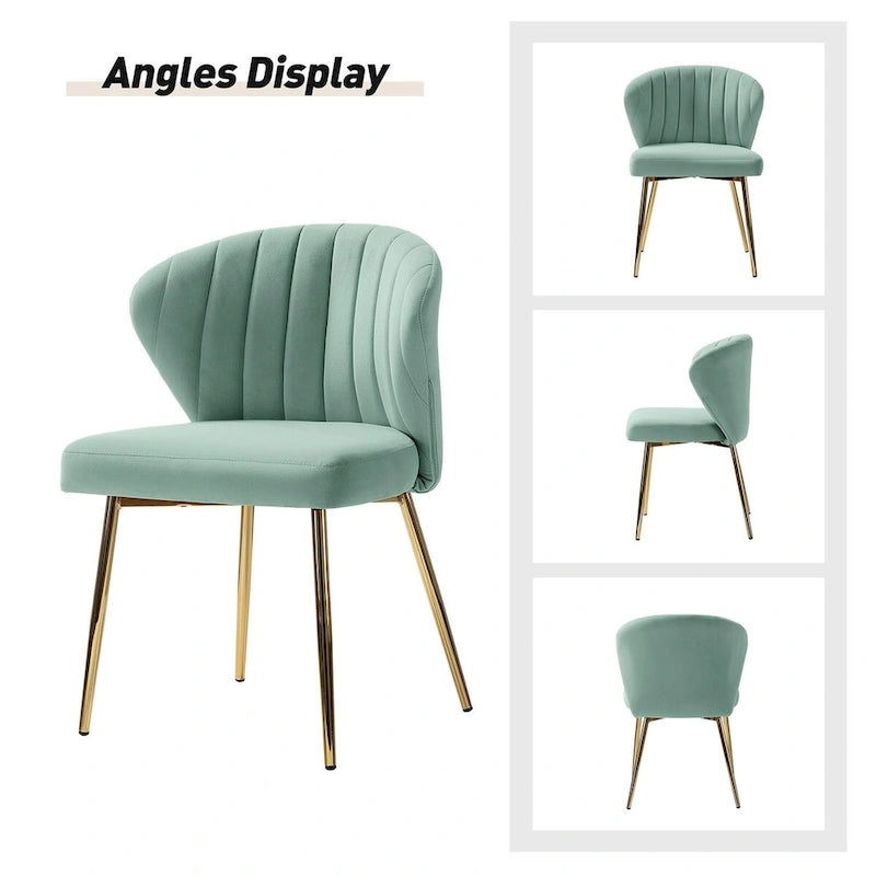 Chaise d'appoint Barbara avec piètement en métal (lot de 4) par HULALA HOME