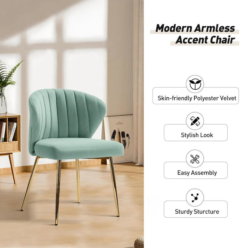 Chaise d'appoint Barbara avec piètement en métal (lot de 4) par HULALA HOME