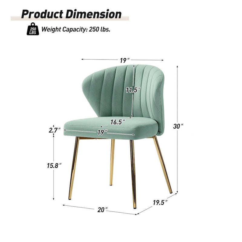 Chaise d'appoint Barbara avec piètement en métal (lot de 4) par HULALA HOME