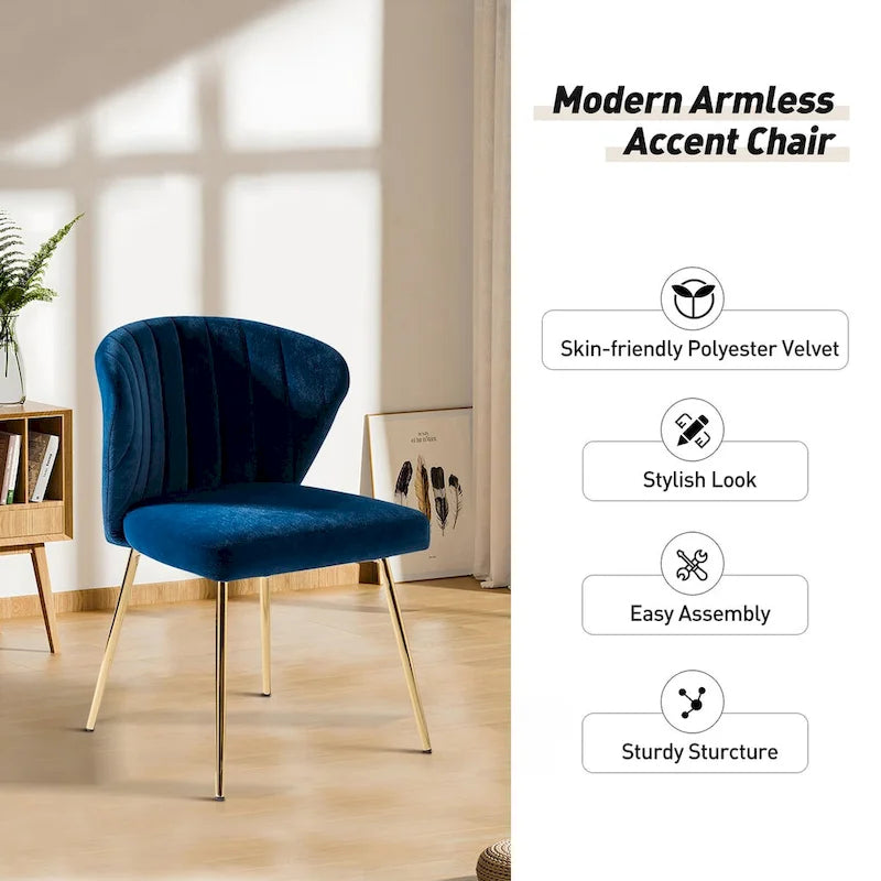 Chaise d'appoint Barbara avec piètement en métal (lot de 4) par HULALA HOME