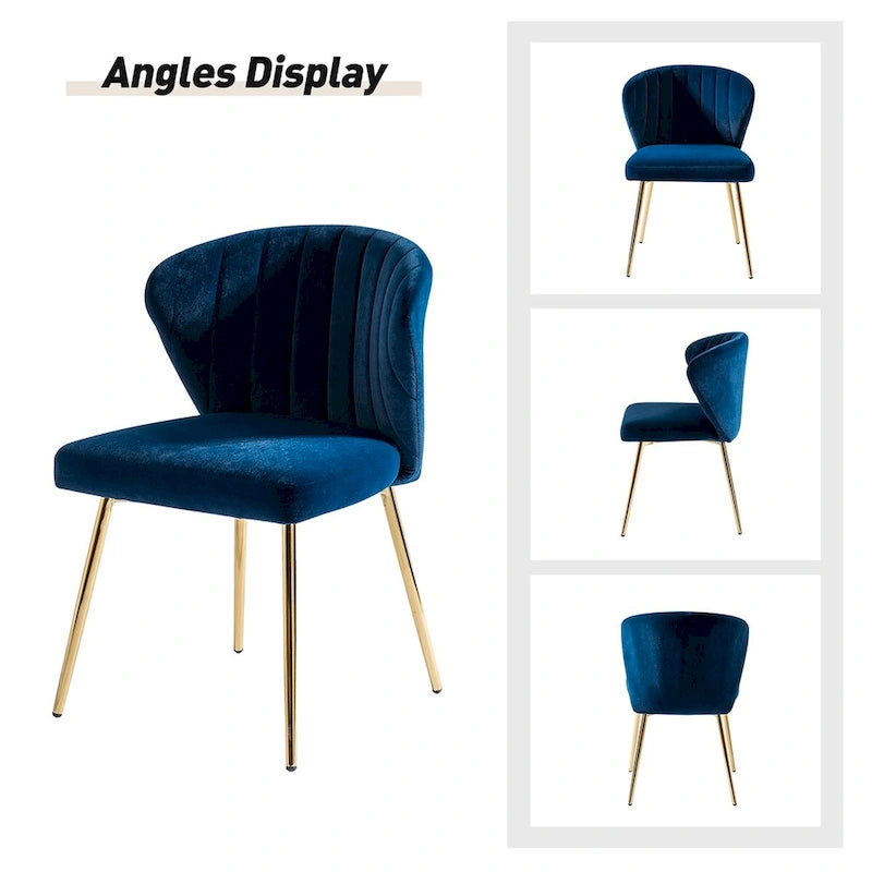 Chaise d'appoint Barbara avec piètement en métal (lot de 4) par HULALA HOME
