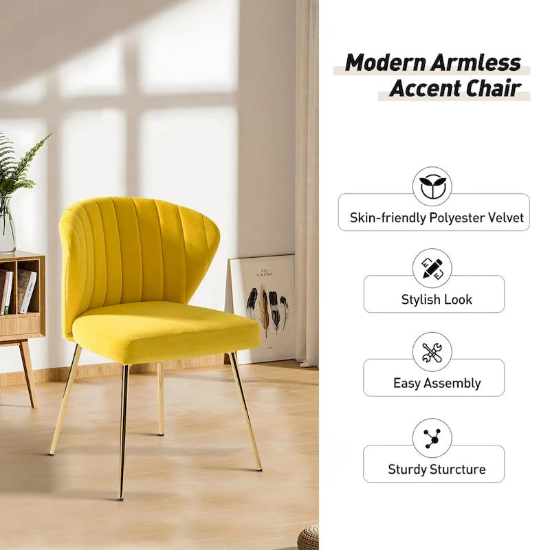 Chaise d'appoint Barbara avec piètement en métal (lot de 4) par HULALA HOME