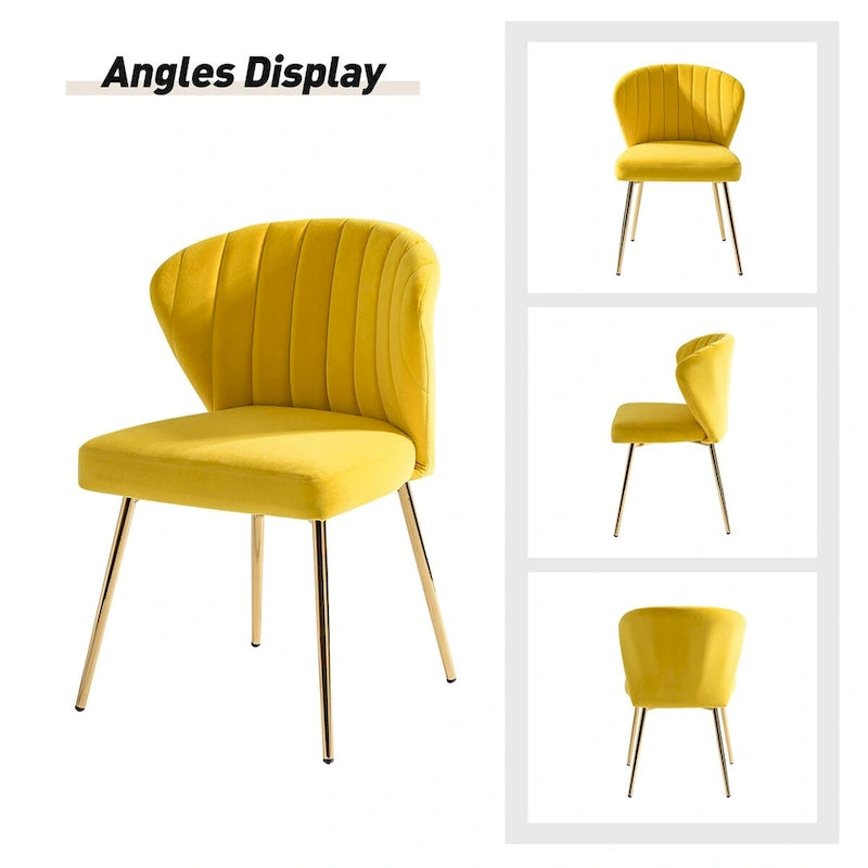 Chaise d'appoint Barbara avec piètement en métal (lot de 4) par HULALA HOME