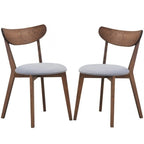 Set of 2 Dining Chair Upholstered Curved Back Side - 18 x 23 x 32 (L x W x H)