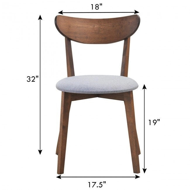Lot de 2 chaises de salle à manger avec dossier courbé - 18 x 23 x 32 (L x l x H)