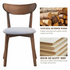 Set of 2 Dining Chair Upholstered Curved Back Side - 18 x 23 x 32 (L x W x H)