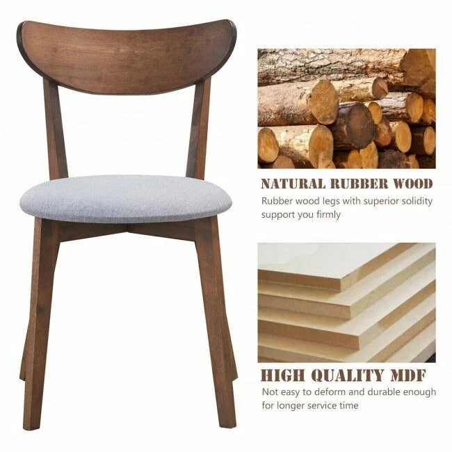 Lot de 2 chaises de salle à manger avec dossier courbé - 18 x 23 x 32 (L x l x H)