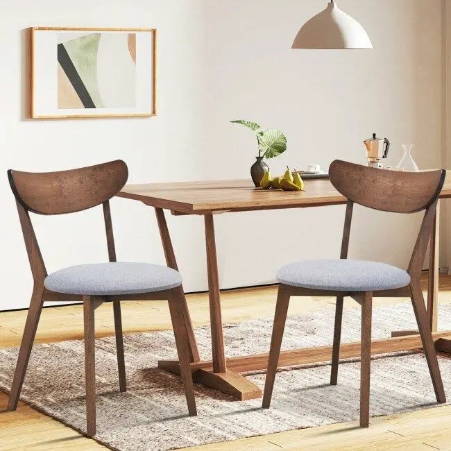 Set of 2 Dining Chair Upholstered Curved Back Side - 18 x 23 x 32 (L x W x H)