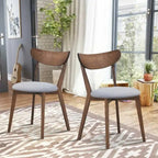 Set of 2 Dining Chair Upholstered Curved Back Side - 18 x 23 x 32 (L x W x H)