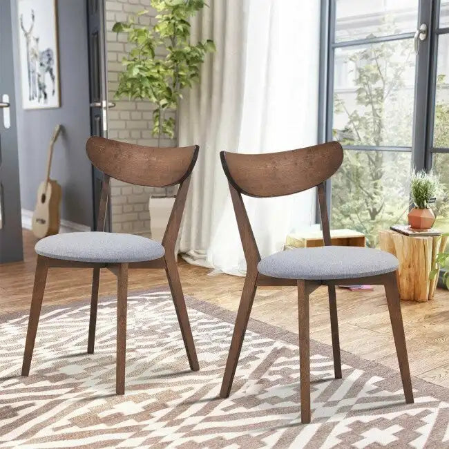 Lot de 2 chaises de salle à manger avec dossier courbé - 18 x 23 x 32 (L x l x H)