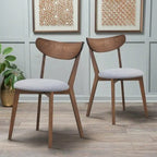 Set of 2 Dining Chair Upholstered Curved Back Side - 18 x 23 x 32 (L x W x H)