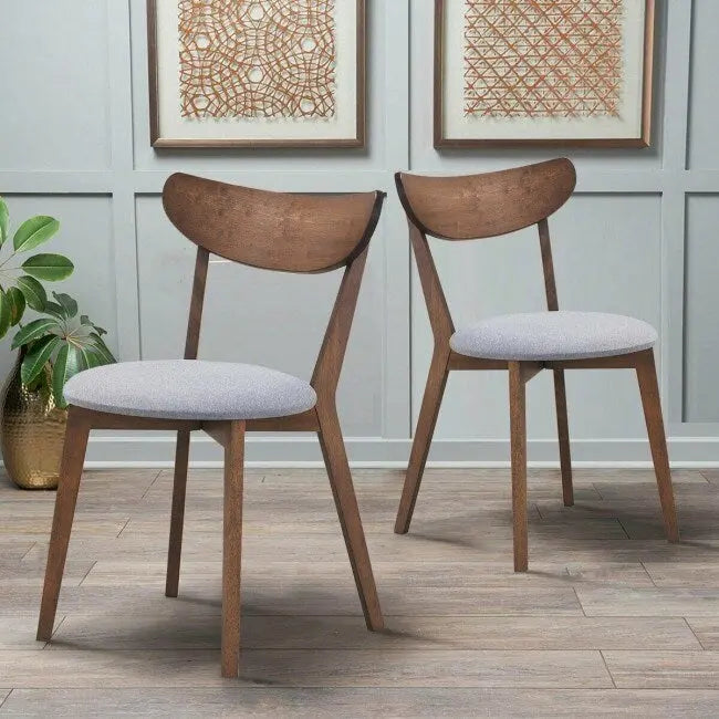 Set of 2 Dining Chair Upholstered Curved Back Side - 18 x 23 x 32 (L x W x H)