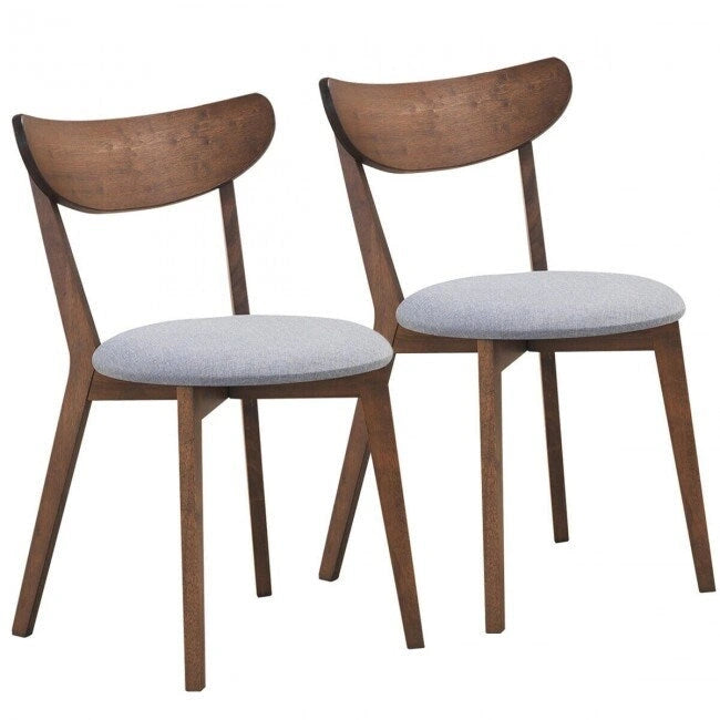 Set of 2 Dining Chair Upholstered Curved Back Side - 18 x 23 x 32 (L x W x H)