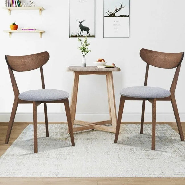 Set of 2 Dining Chair Upholstered Curved Back Side - 18 x 23 x 32 (L x W x H)