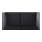 GDFStudio Liam Outdoor Aluminum Loveseat and Coffee Table Set with Cushions, Gray/Dark Gray