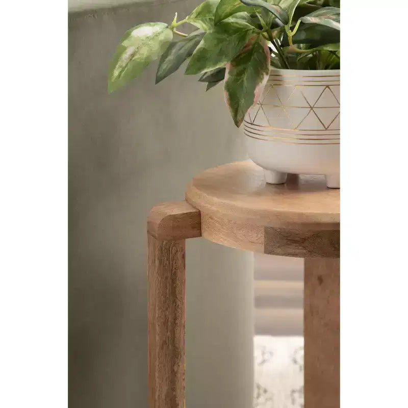Kate and Laurel Stuart Wood Side Table, 14x14x20, Natural