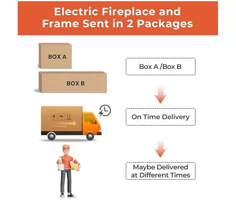 R.W.FLAME 59 Fireplace Tv Stand Mantel Wood Surround Firebox Freestanding, Infrared Quartz Heater Adjustable Led Flame, Remote Control
