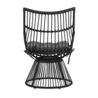 Christopher Knight Home Caryl Outdoor 2 Seater Wicker Chat Set with Grey Cushion