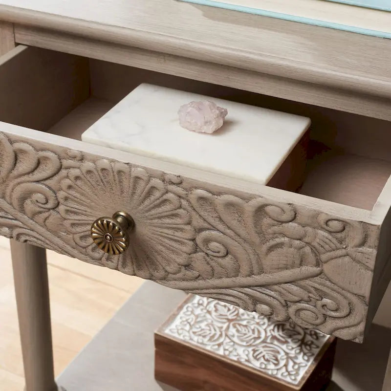 SAFAVIEH Heide Table d'appoint à 1 tiroir - 19 l x 15,8 P x 26 H - 19Lx16Px26H