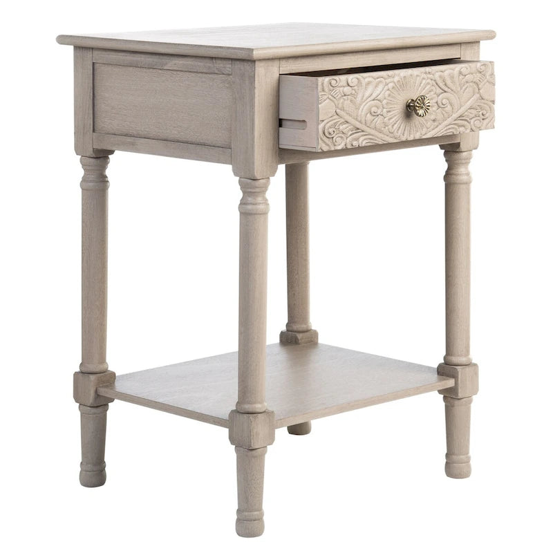SAFAVIEH Heide Table d'appoint à 1 tiroir - 19 l x 15,8 P x 26 H - 19Lx16Px26H