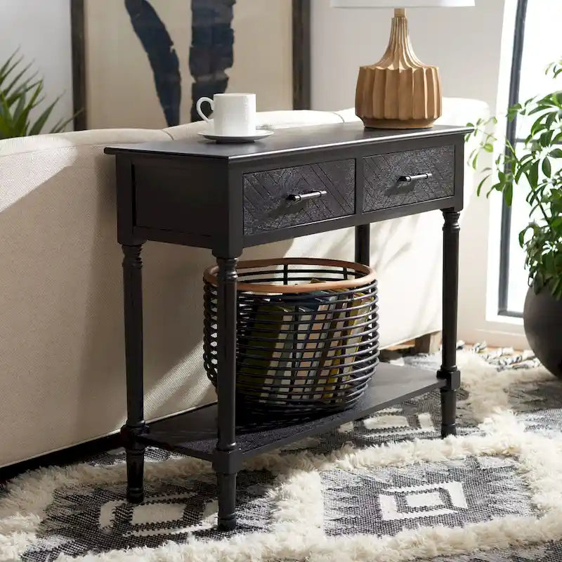 SAFAVIEH Eryka 2-Drawer Console Table - 35.5 W x 13 L x 29.5 H - 36Wx13Dx30H