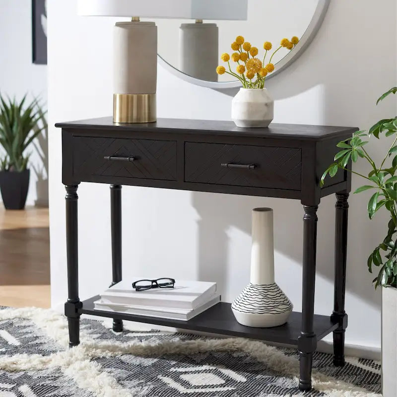 SAFAVIEH Eryka 2-Drawer Console Table - 35.5 W x 13 L x 29.5 H - 36Wx13Dx30H