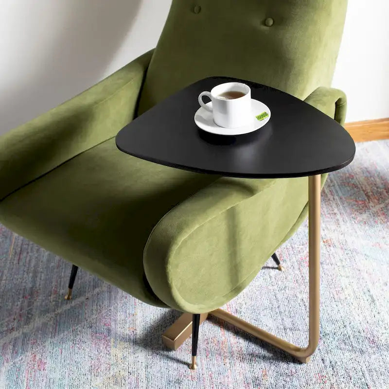SAFAVIEH Marjorie Table d'appoint en C – Noir/Doré – 19 x 15 x 25 – 19L x 15P x 25H