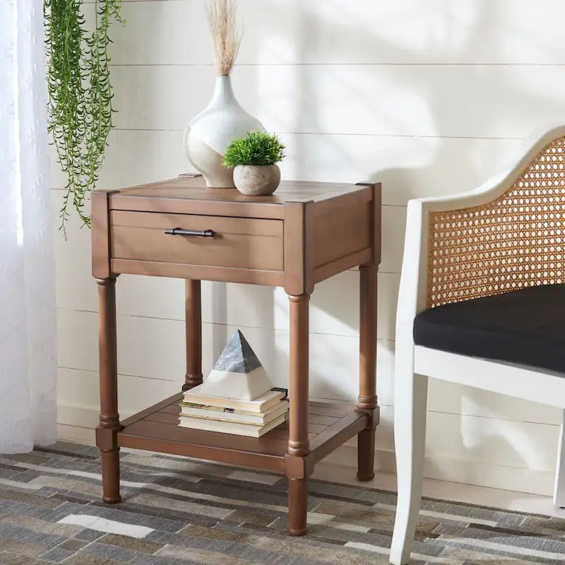 SAFAVIEH Elianne 1-Drawer Accent Table - 19 W x 15.8 L x 26 H - 19Wx16Dx26H