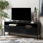 SAFAVIEH Alyse 2-Drawer 2-Shelf Entertainment Media Stand (Fits Up To 65 Flatscreen TV) - 60.4 In. x 15.6 In. x 24.8 In.