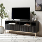 SAFAVIEH Alyse 2-Drawer 2-Shelf Entertainment Media Stand (Fits Up To 65 Flatscreen TV) - 60.4 In. x 15.6 In. x 24.8 In.