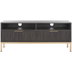 SAFAVIEH Alyse 2-Drawer 2-Shelf Entertainment Media Stand (Fits Up To 65 Flatscreen TV) - 60.4 In. x 15.6 In. x 24.8 In.