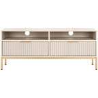 SAFAVIEH Alyse 2-Drawer 2-Shelf Entertainment Media Stand (Fits Up To 65 Flatscreen TV) - 60.4 In. x 15.6 In. x 24.8 In.