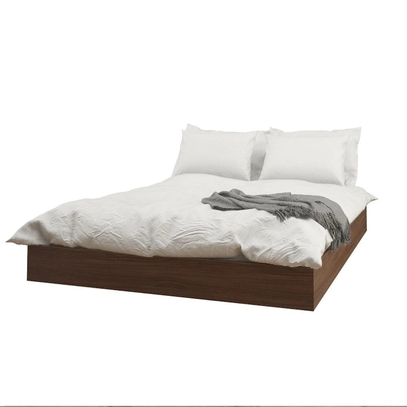 Nexera Denali 4 Piece Bedroom Set, Walnut and White