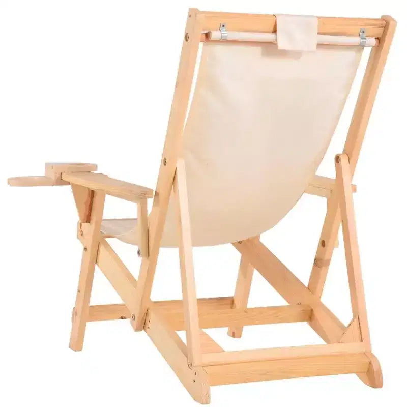 Jiallo Romantic Collection Canvas Sling Chairs with Cup and Wine Holder and end table