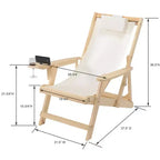 Jiallo Romantic Collection Canvas Sling Chairs with Cup and Wine Holder and end table