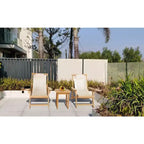 Jiallo Romantic Collection Canvas Sling Chairs with Cup and Wine Holder and end table
