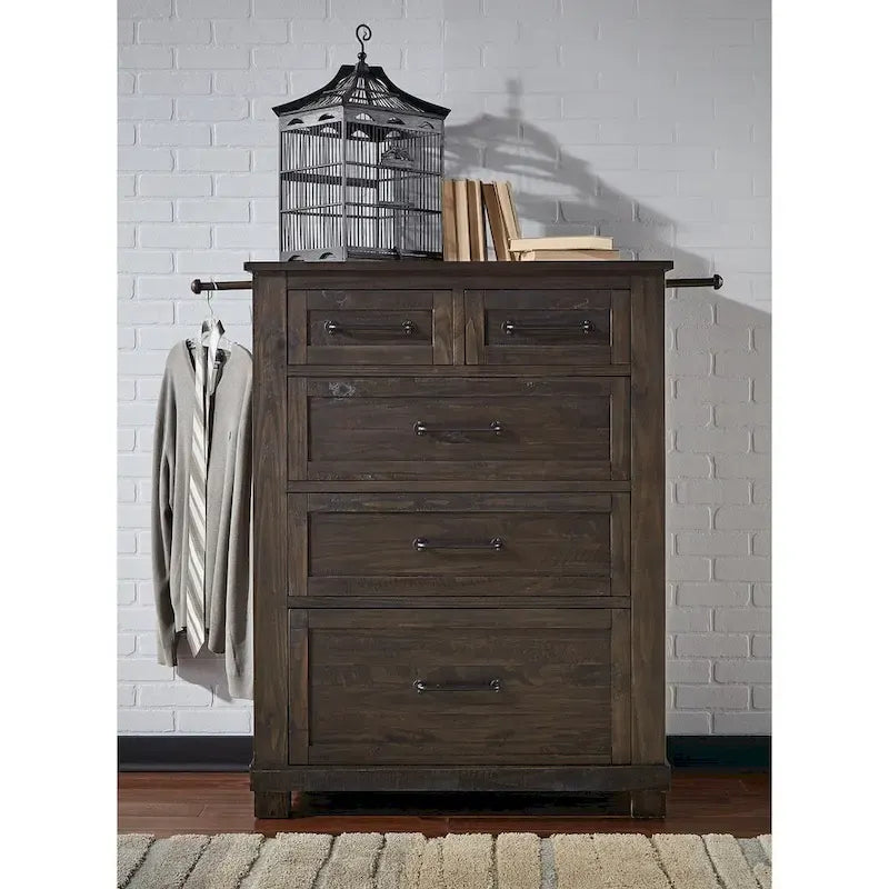 Collection de chambre à coucher 6 pièces Sharla en bois massif Simply Solid avec rangement