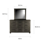 Collection de chambre à coucher 6 pièces Sharla en bois massif Simply Solid avec rangement