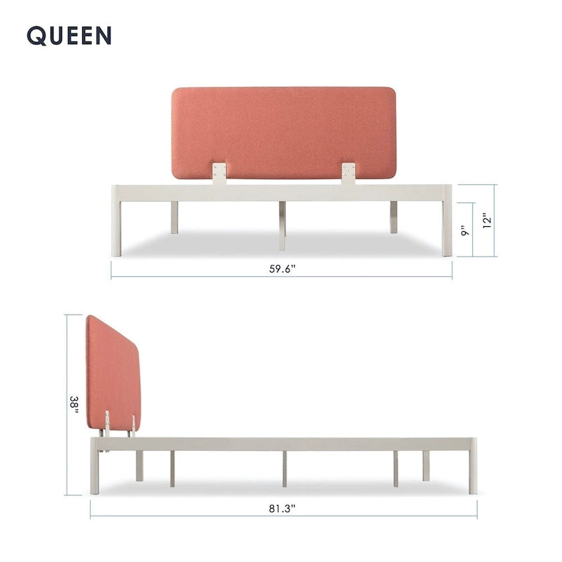 KERT Upholstered Metal Platform Bed By Crown Comfort