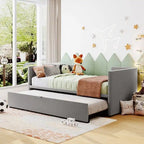 Lit de repos rembourré de taille double avec lit gigogne extensible