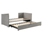 Lit de repos rembourré de taille double avec lit gigogne extensible