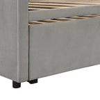 Lit de repos rembourré de taille double avec lit gigogne extensible
