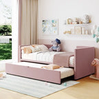 Lit de repos rembourré de taille double avec lit gigogne extensible