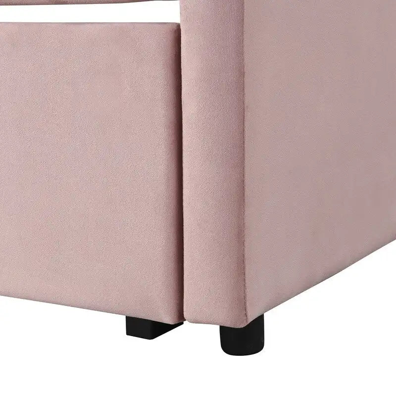 Lit de repos rembourré de taille double avec lit gigogne extensible