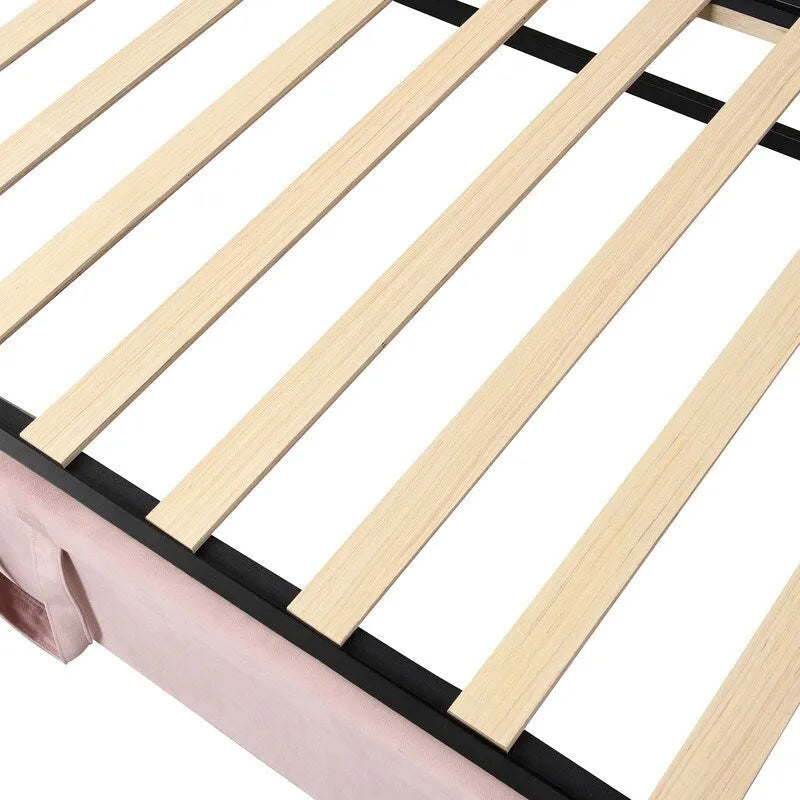 Lit de repos rembourré de taille double avec lit gigogne extensible